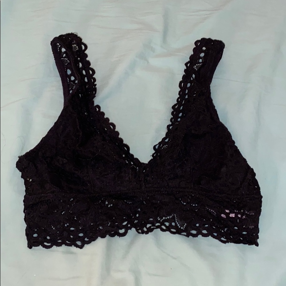 aerie black plunge bralette